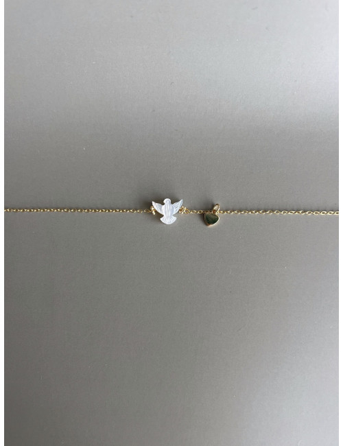 Pulseira Espirito Santo Prata Dourada