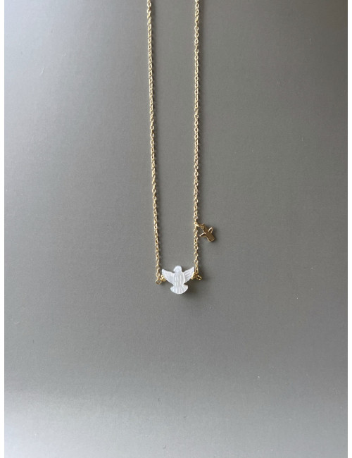 Colar Espirito Santo Prata Dourada