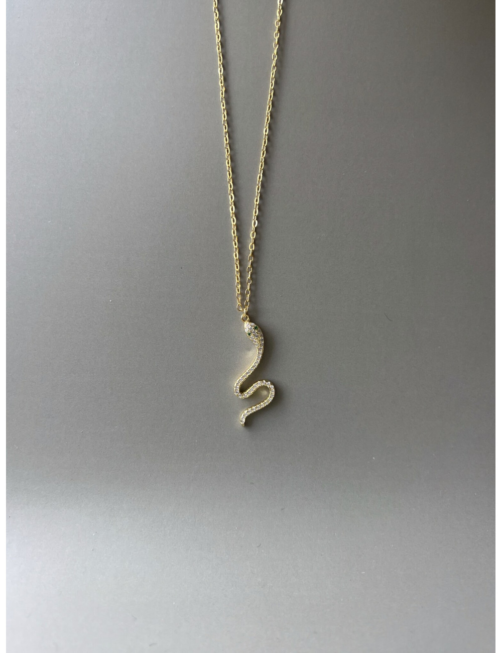 Colar Cobra Prata Dourada