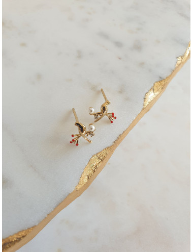 BRINCOS ARARA LIFE PRATA DOURADA