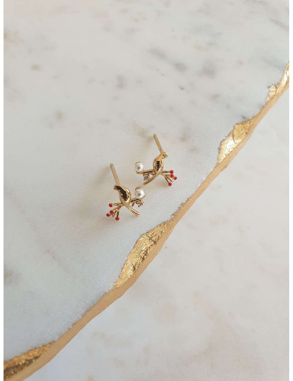 BRINCOS ARARA LIFE PRATA DOURADA