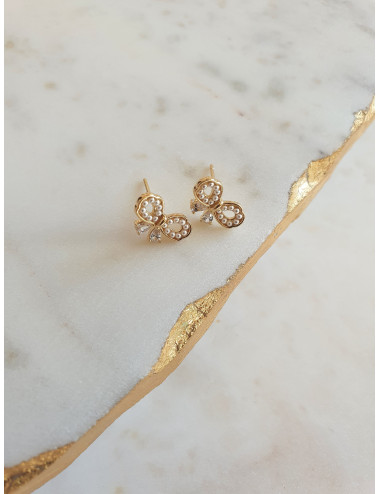 BRINCOS LACE  PRATA DOURADA