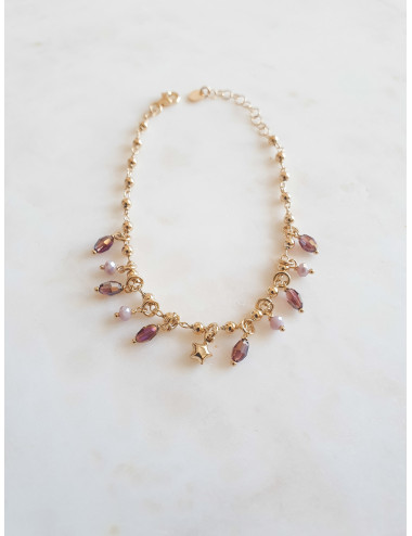 PULSEIRA CRAZY STAR PRATA DOURADA