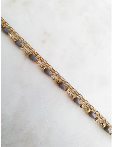 PULSEIRA TRIPLA PRATA DOURADA