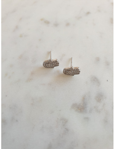 BRINCOS HAMSA HAND EM PRATA