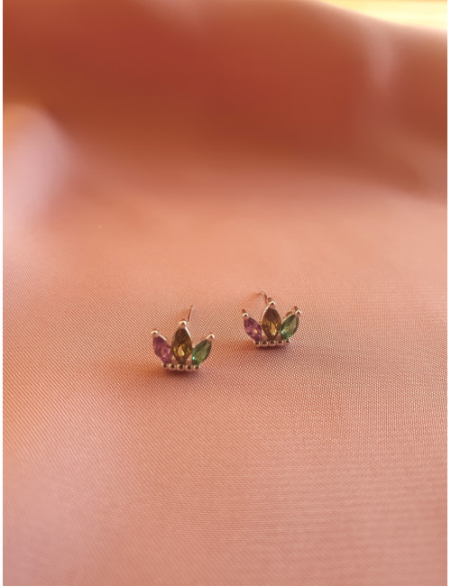 BRINCOS COLORFUL QUEEN PRATA