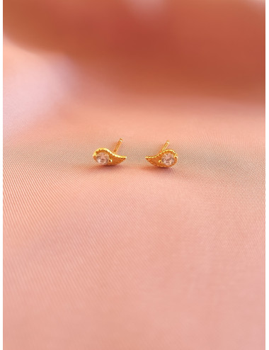 BRINCOS TEARDROOP PRATA DOURADA
