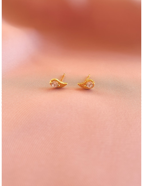 BRINCOS TEARDROOP PRATA DOURADA