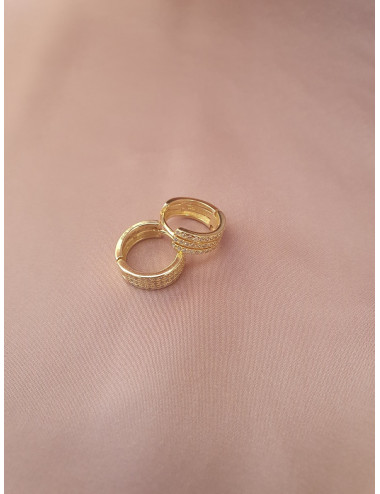 ARGOLAS ZIRCÓNIAS EM PRATA DOURADA