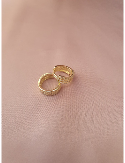 ARGOLAS ZIRCÓNIAS EM PRATA DOURADA