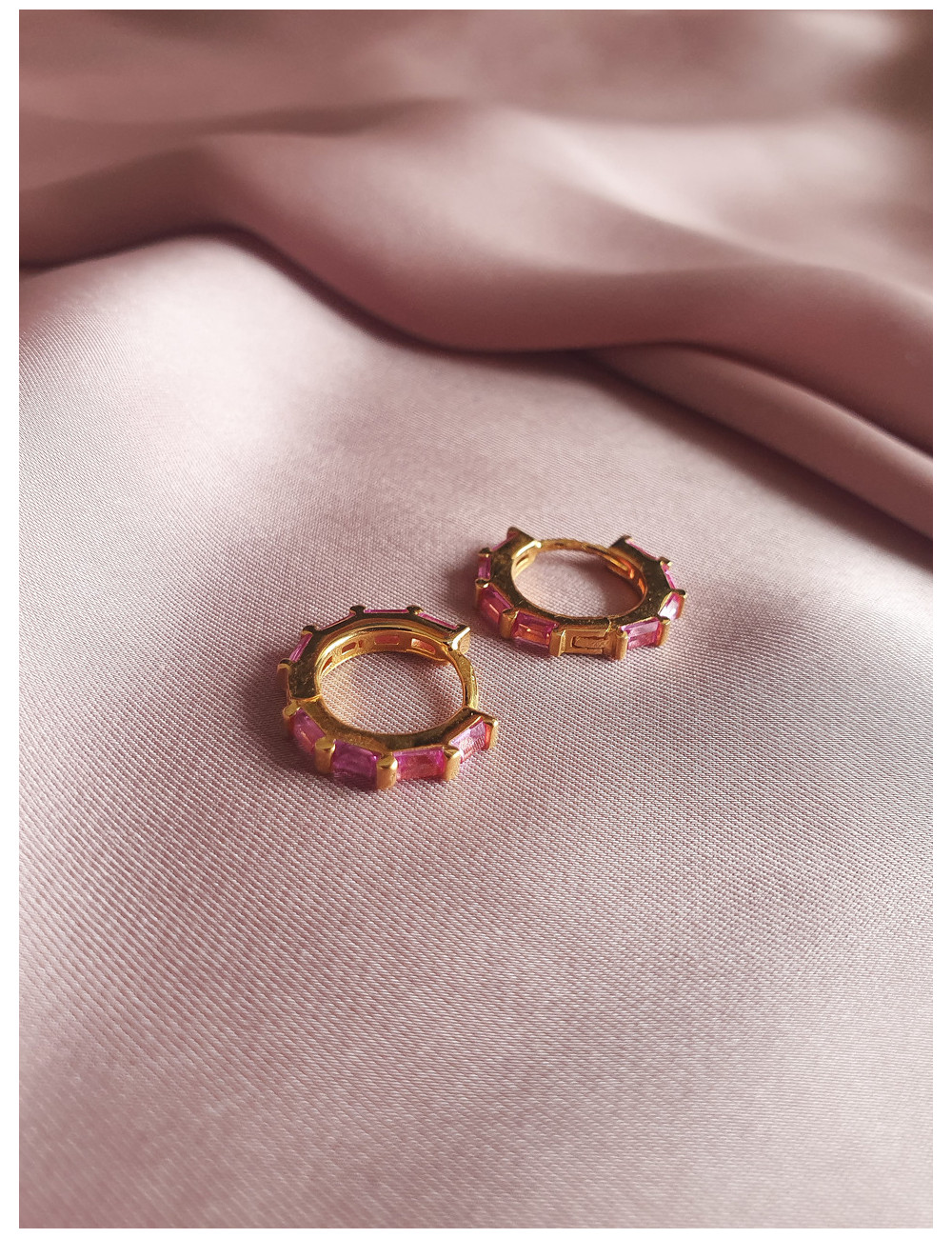 ARGOLAS PEDRAS ROSA PRATA DOURADA