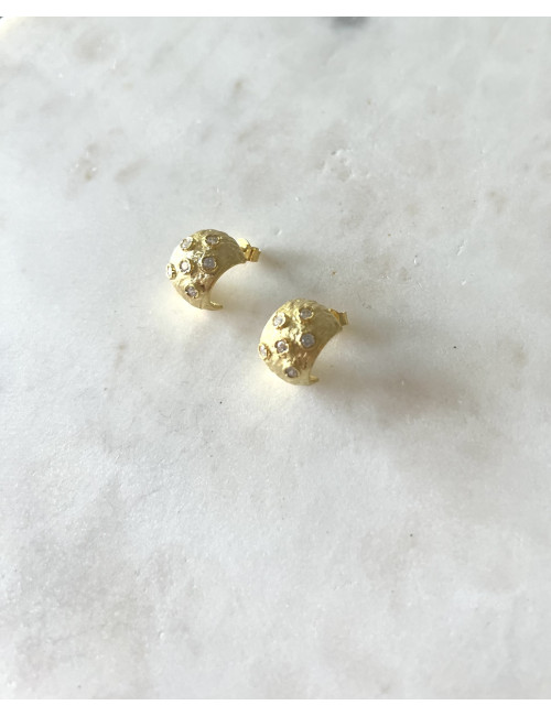 Brincos Ses Salines prata dourada