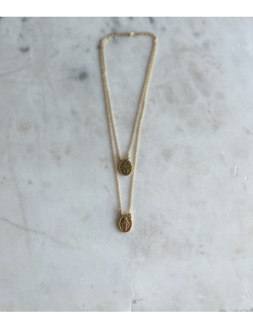 Escapulário Oval Prata Dourada