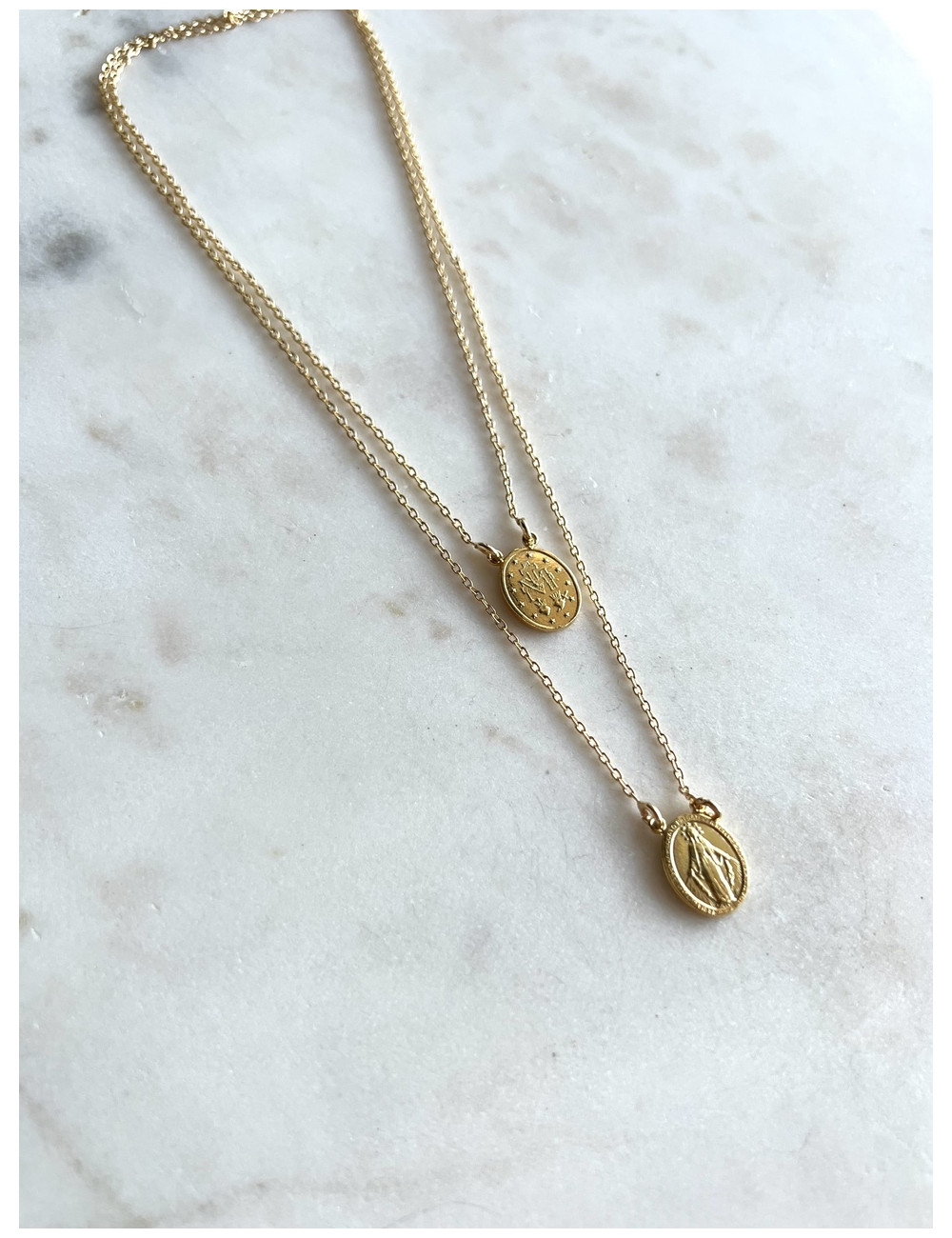 Escapulário Oval Prata Dourada