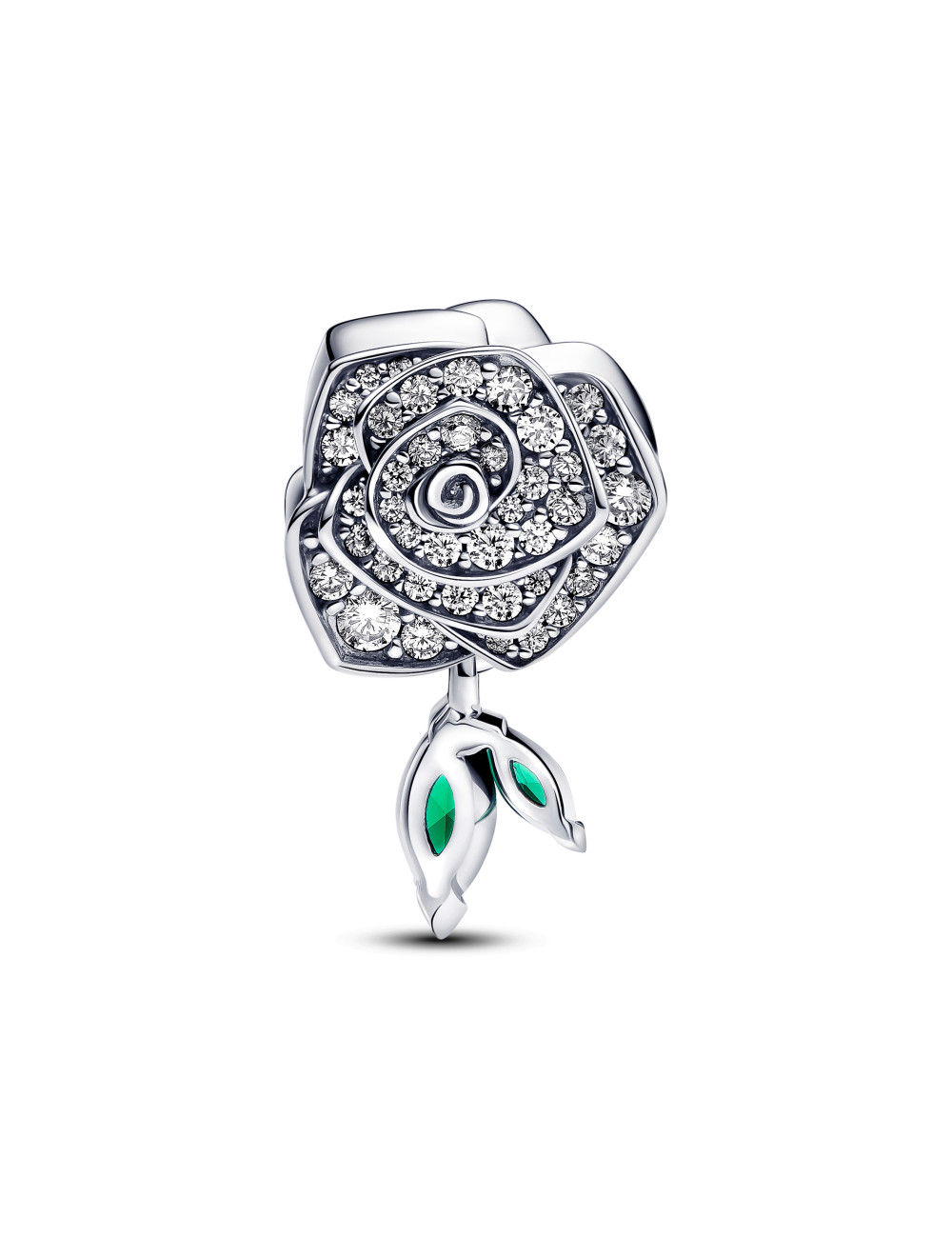 Conta Rosa Brilhante em Flor Pandora