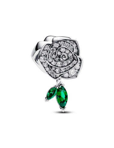 Conta Rosa Brilhante em Flor Pandora