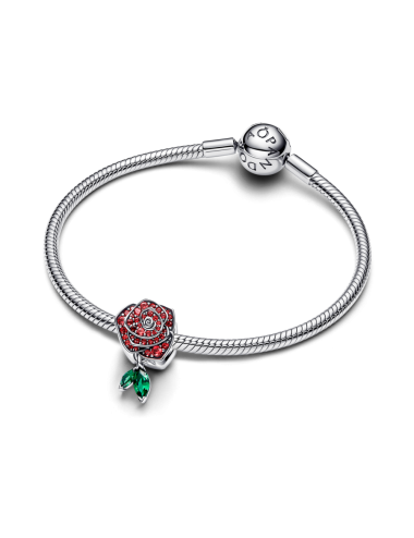 Conta Rosa brilhante em flor Pandora