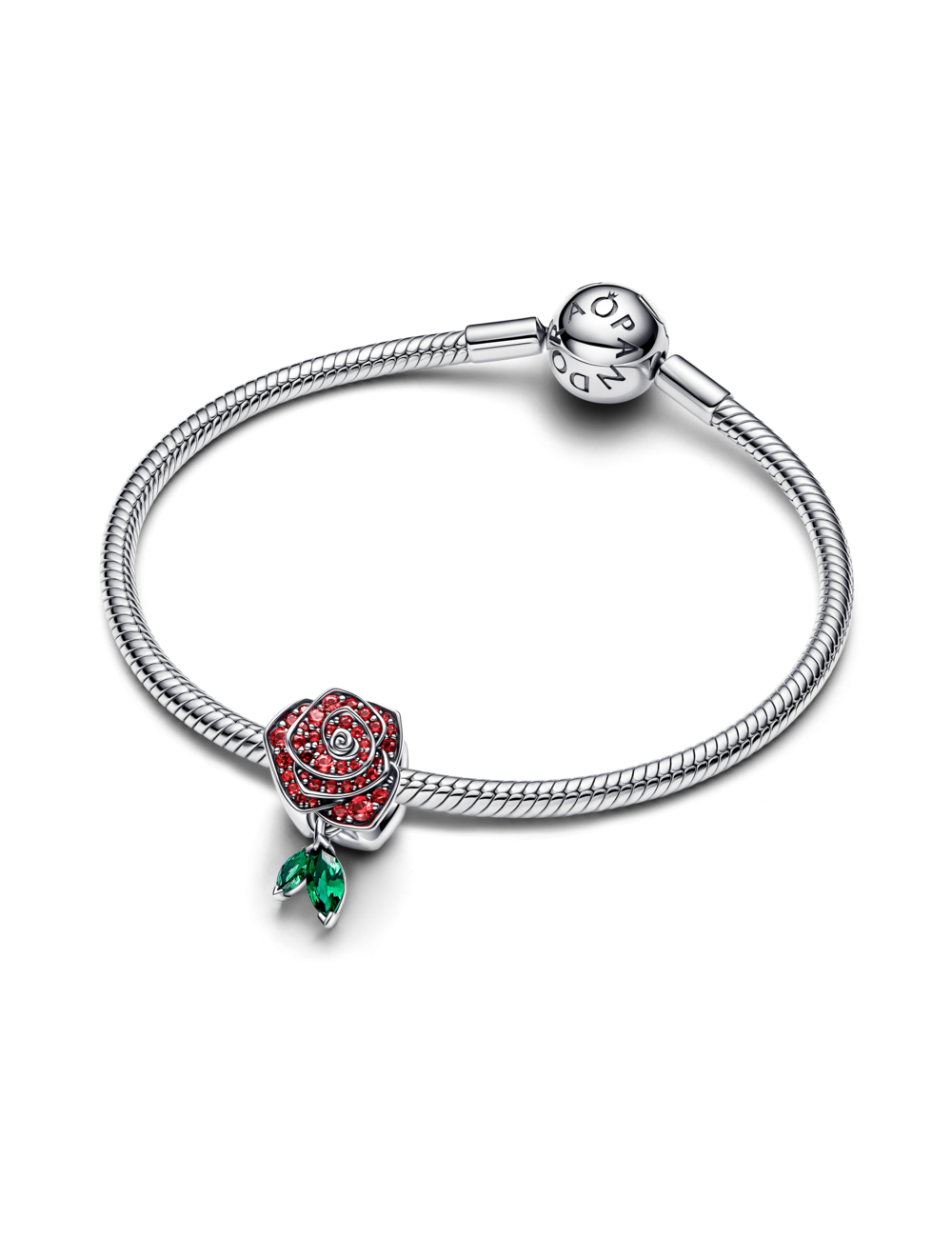 Conta Rosa brilhante em flor Pandora