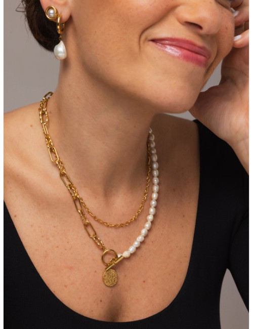 Brincos One Pearly Hoops