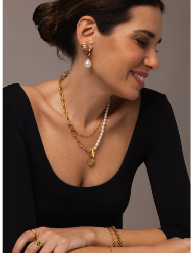 Brincos One Pearly Hoops