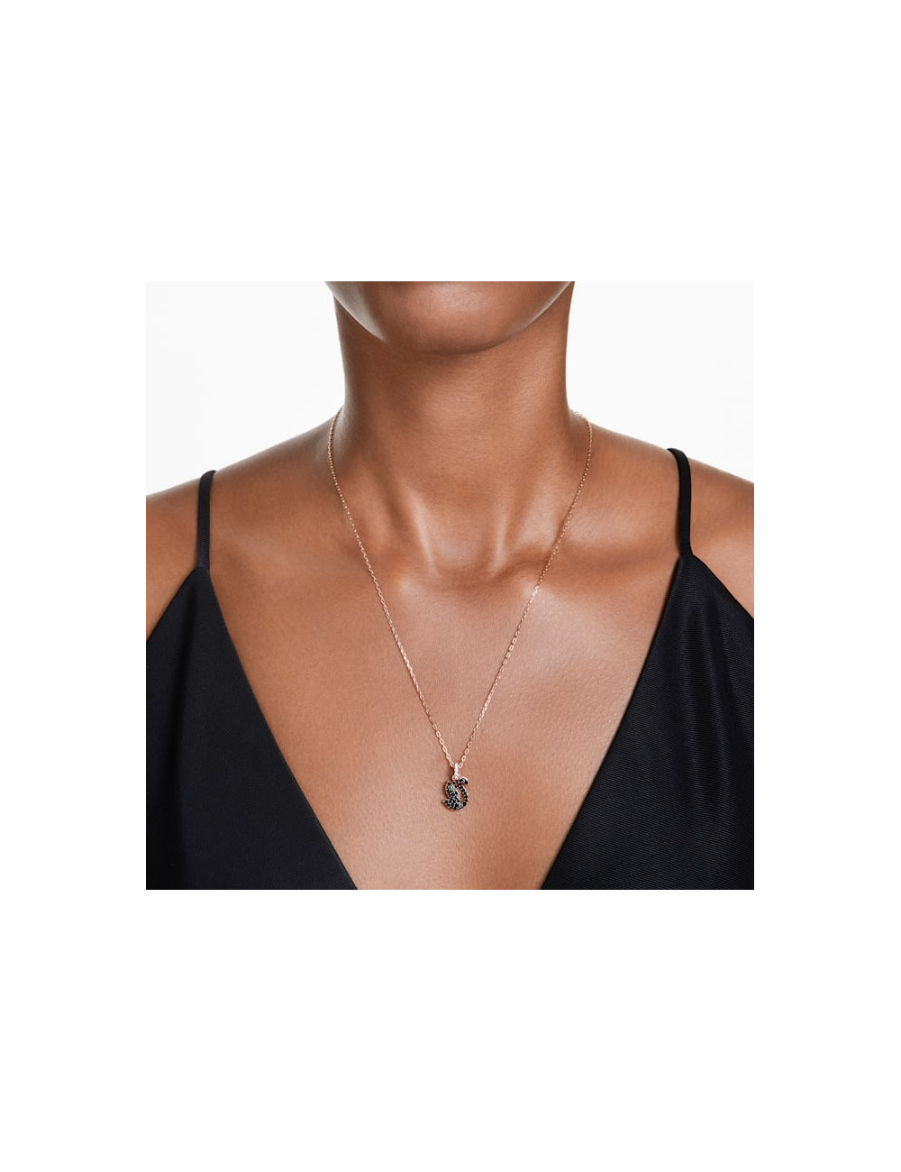 Colar Black Swan Swarovski