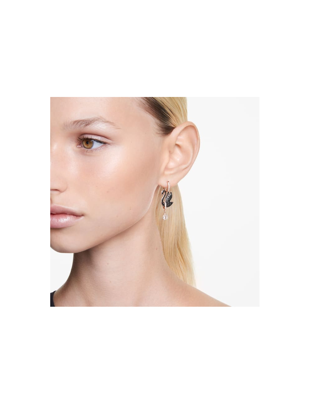 Brincos Black Swan Swarovski