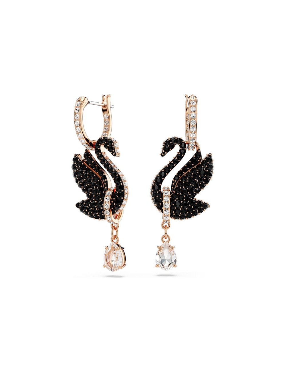 Brincos Black Swan Swarovski