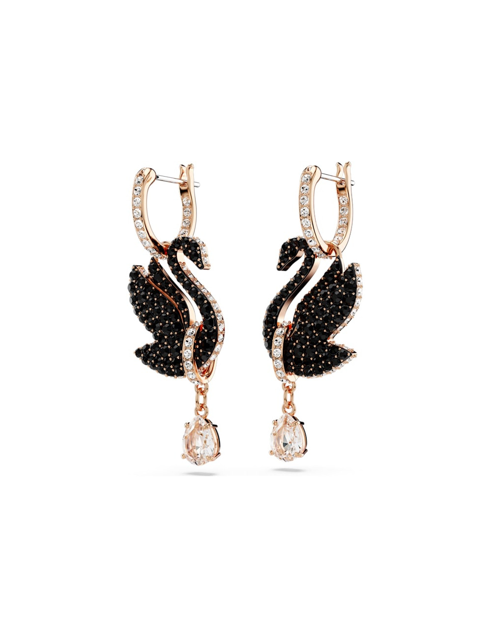 Brincos Black Swan Swarovski