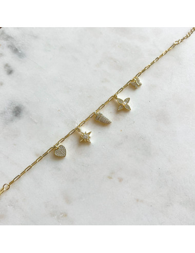 Pulseira Bonjour Prata dourada