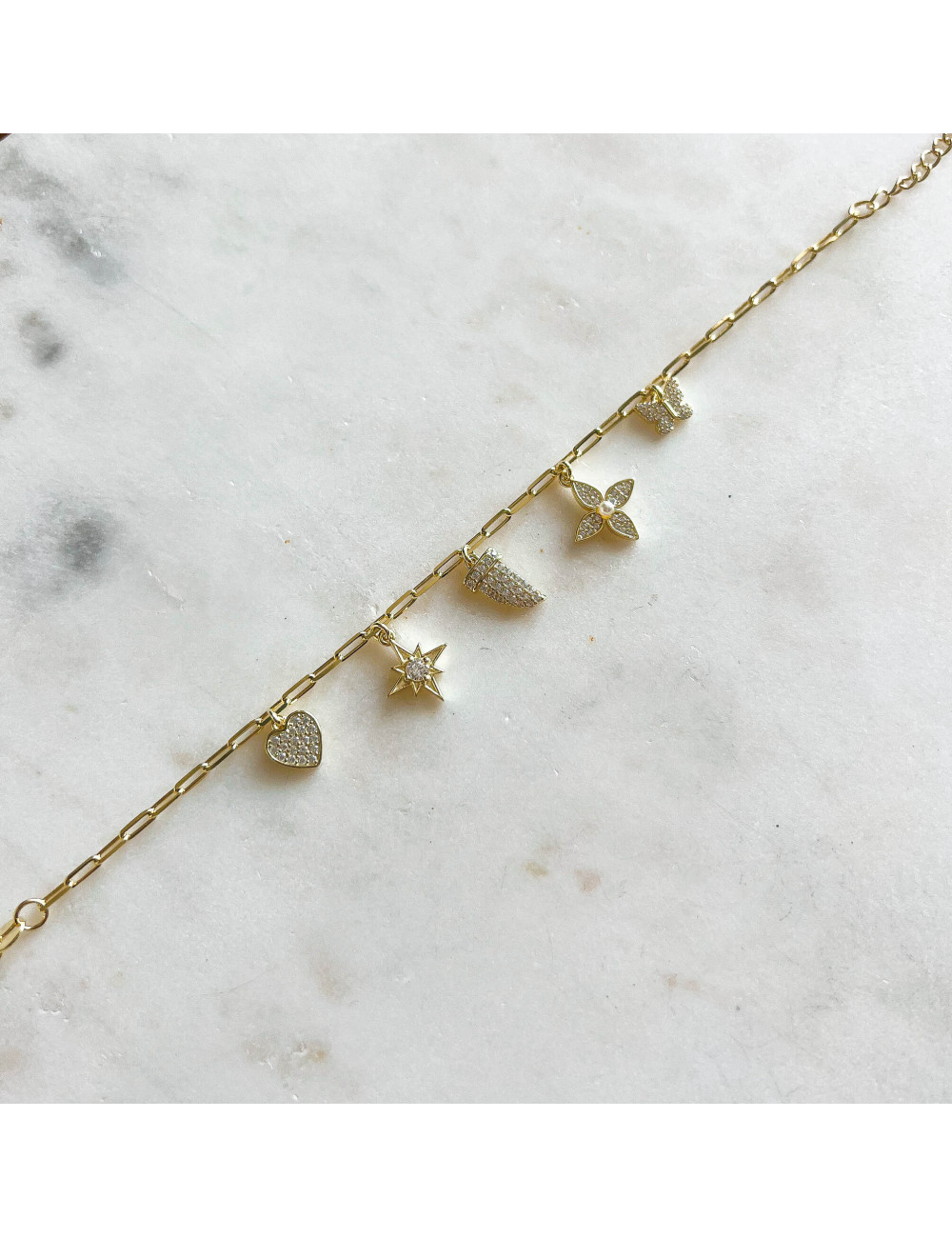 Pulseira Bonjour Prata dourada