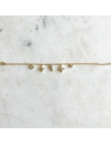 Pulseira Bonjour Prata dourada