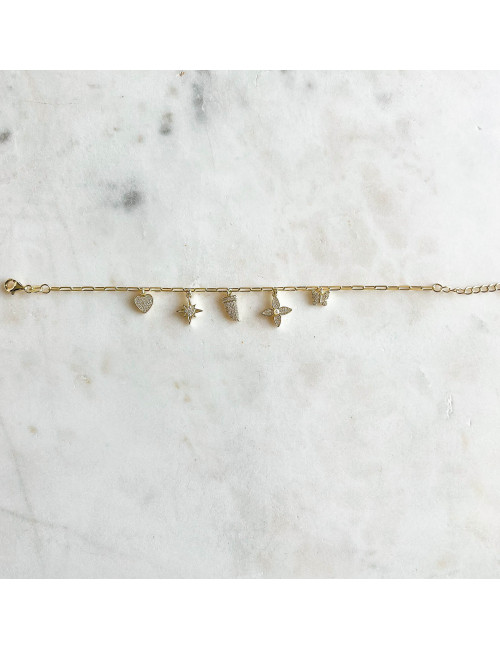 Pulseira Bonjour Prata dourada