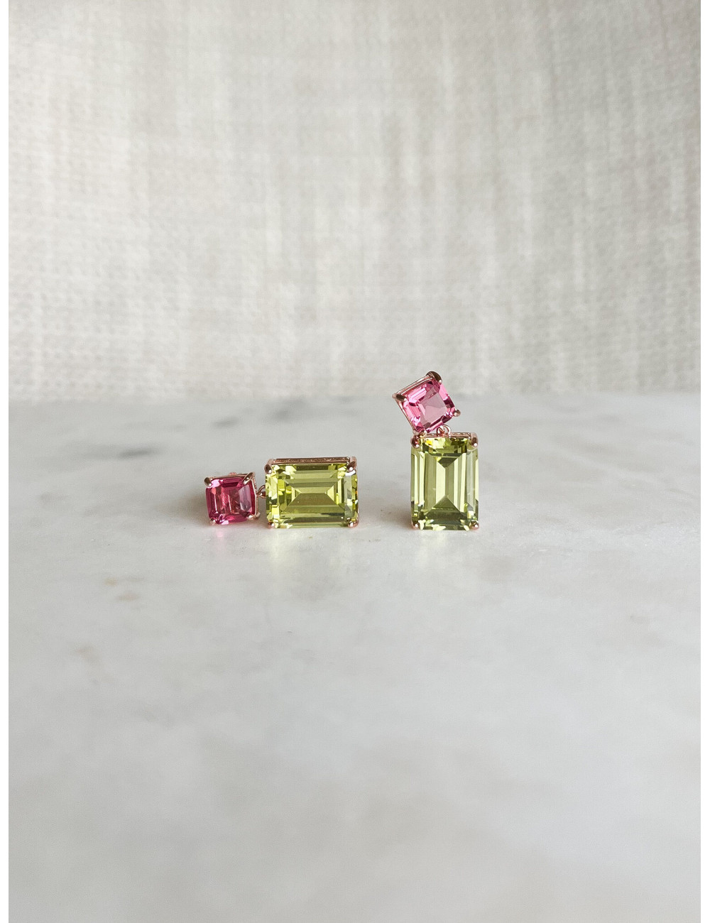 Brincos Mónaco Green Prata Dourada