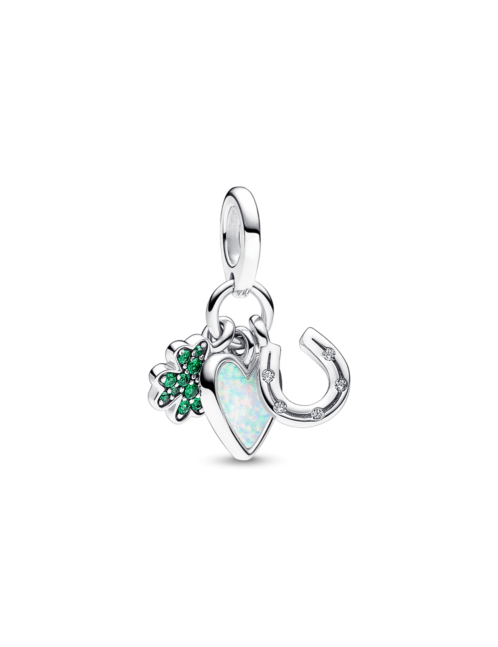 Conta Clover, heart and horseshoe Pandora