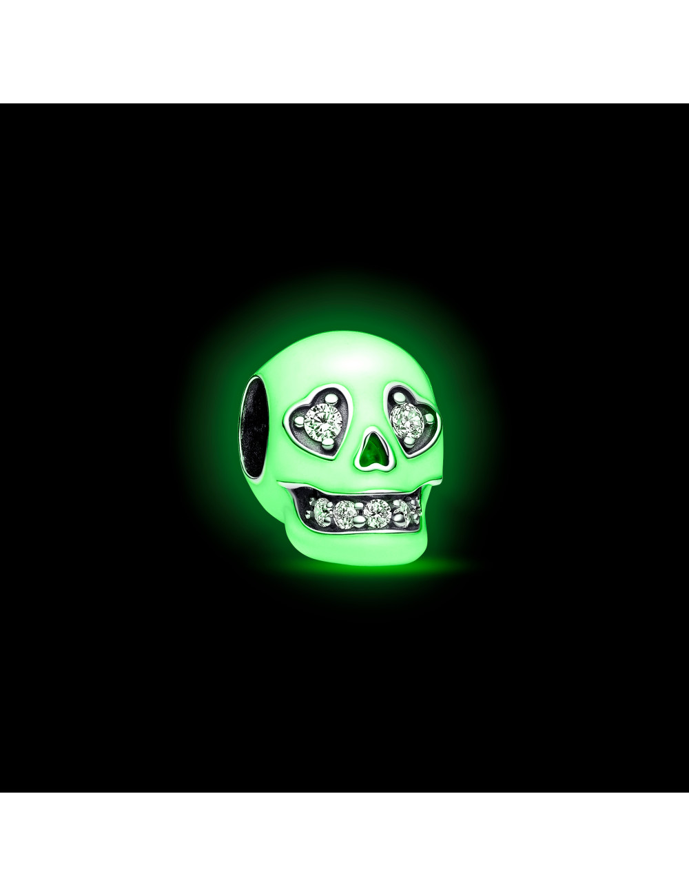 Conta Glow-in-the-dark Sparkling Skull Pandora