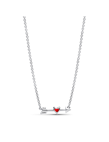 Colar Coração Flecha e Vidro Murano Pandora