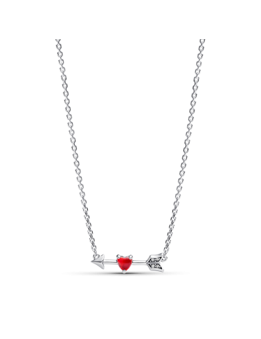 Colar Coração Flecha e Vidro Murano Pandora