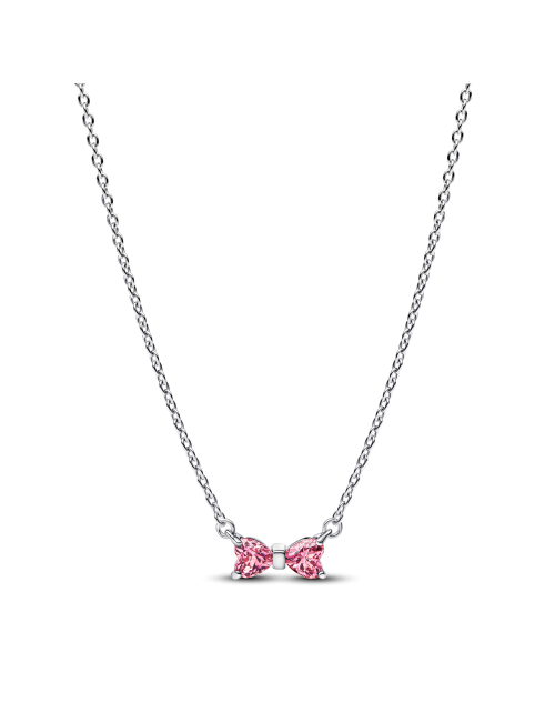 Colar Laço Rosa Pandora