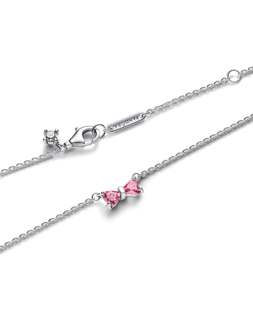 Colar Laço Rosa Pandora