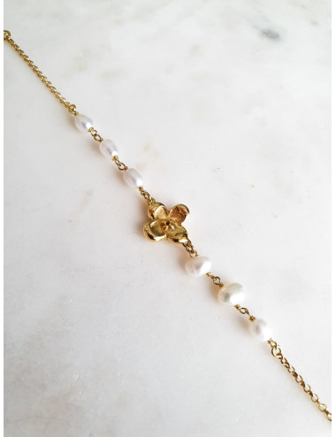 PULSEIRA PRETTY FLOWER PRATA DOURADA
