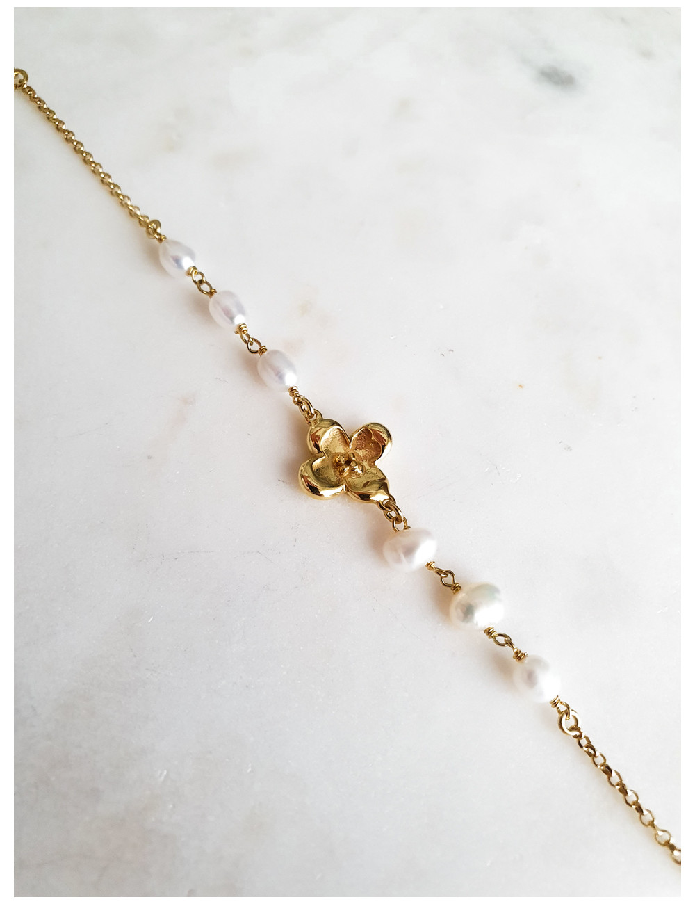 PULSEIRA PRETTY FLOWER PRATA DOURADA