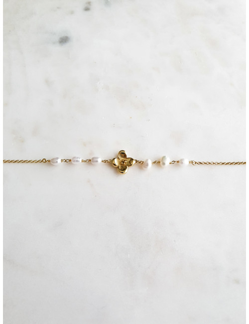 PULSEIRA PRETTY FLOWER PRATA DOURADA