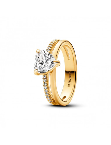 Anel Double Band Heart Pandora