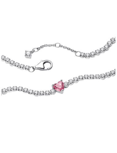 Pulseira Ténis Coração Cintilante Rosa Pandora