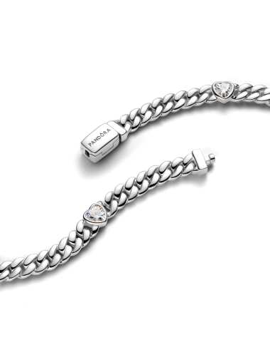 Pulseira de Corrente Cubana Coração Pandora