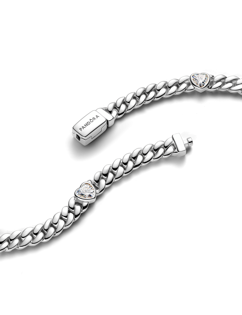 Pulseira de Corrente Cubana Coração Pandora