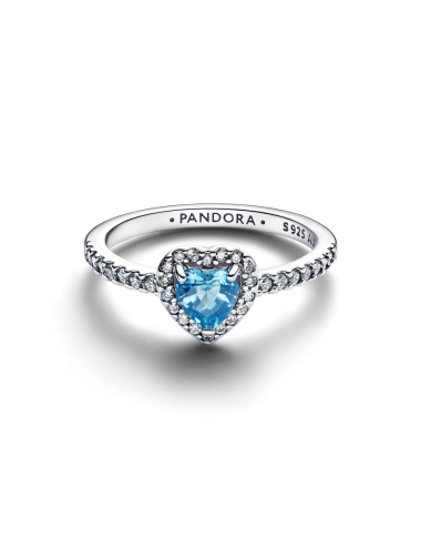 Anel Coração Elevado Light Blue Pandora