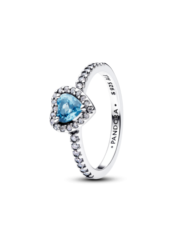 Anel Coração Elevado Light Blue Pandora