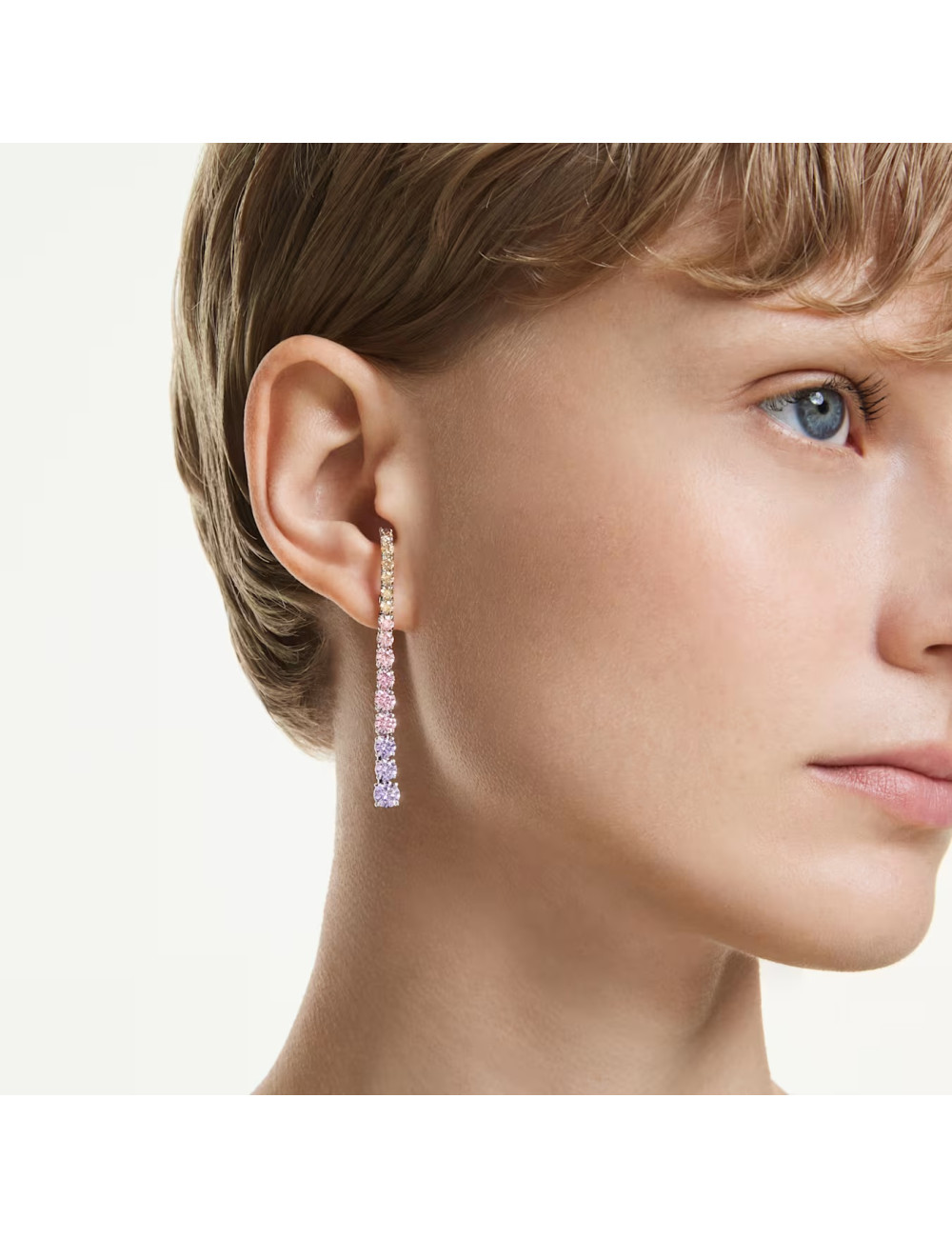 Brincos compridos Matrix Swarovski