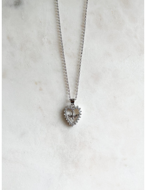 Colar Espirito Santo Cravado Prata